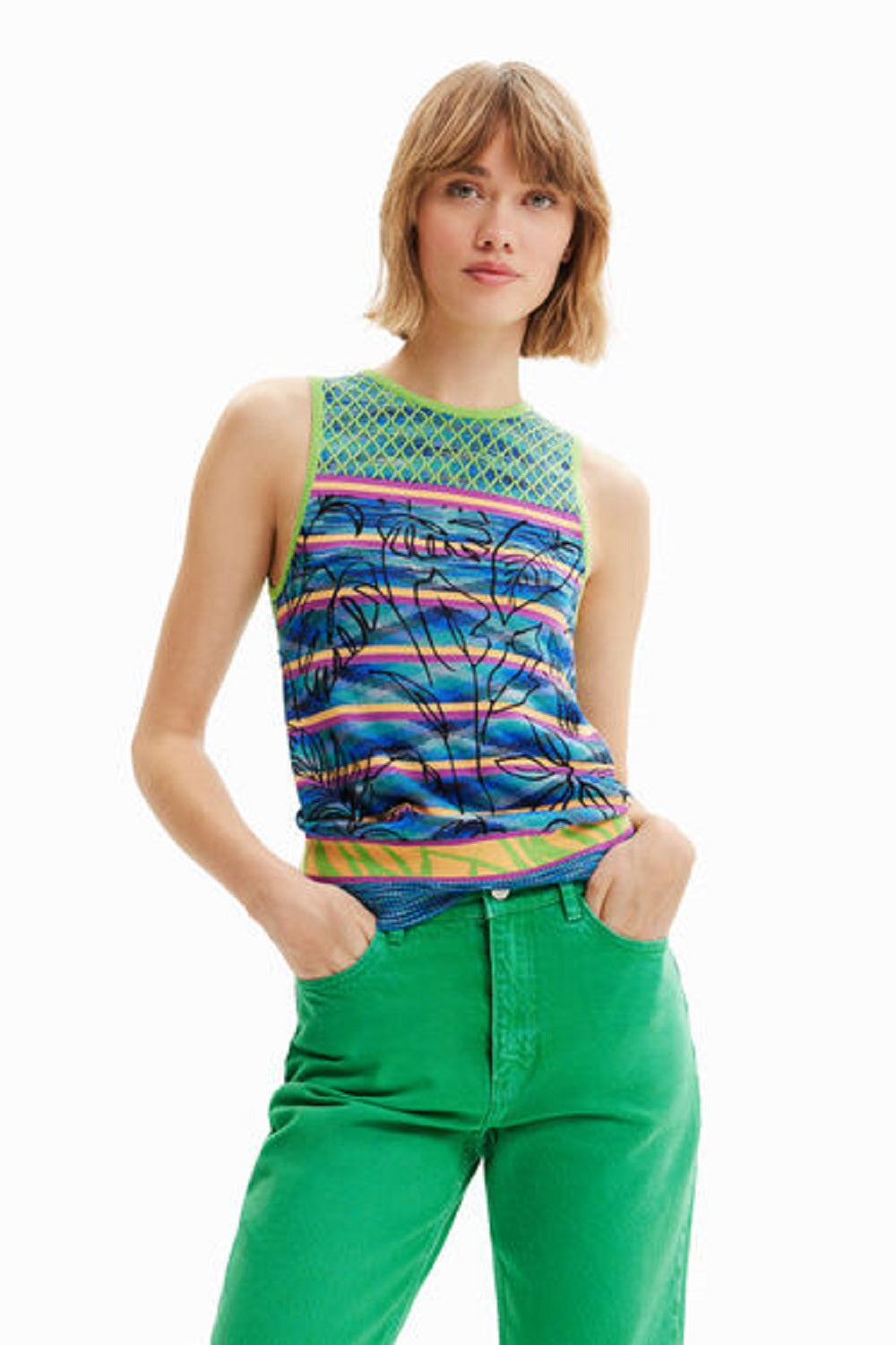 Desigual-knit-stripe-tshirt