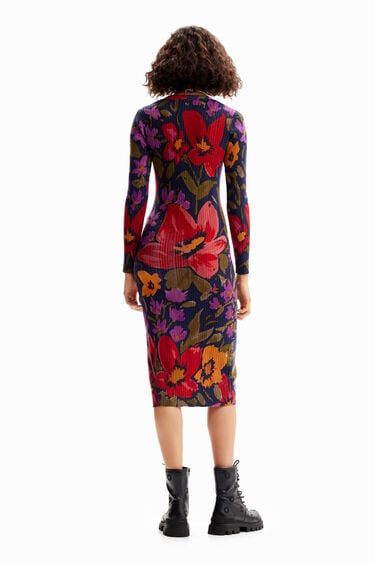 Desigual - Floral Knit Midi Dress