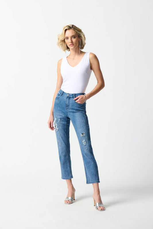Joseph Ribkoff - Distressed and Embellished Jeans