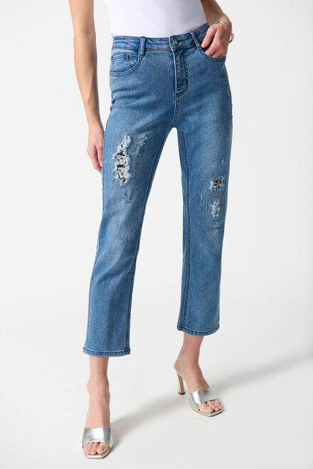 Joseph Ribkoff - Distressed and Embellished Jeans