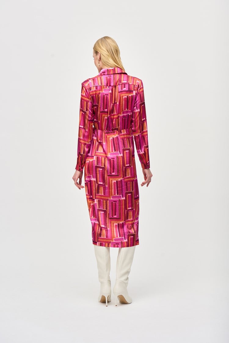 Joseph Ribkoff - Satin Geometric Print Wrap Dress