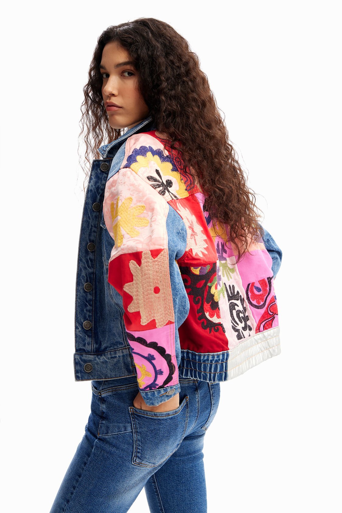 Desigual - Short Patchwork Denim Jacket