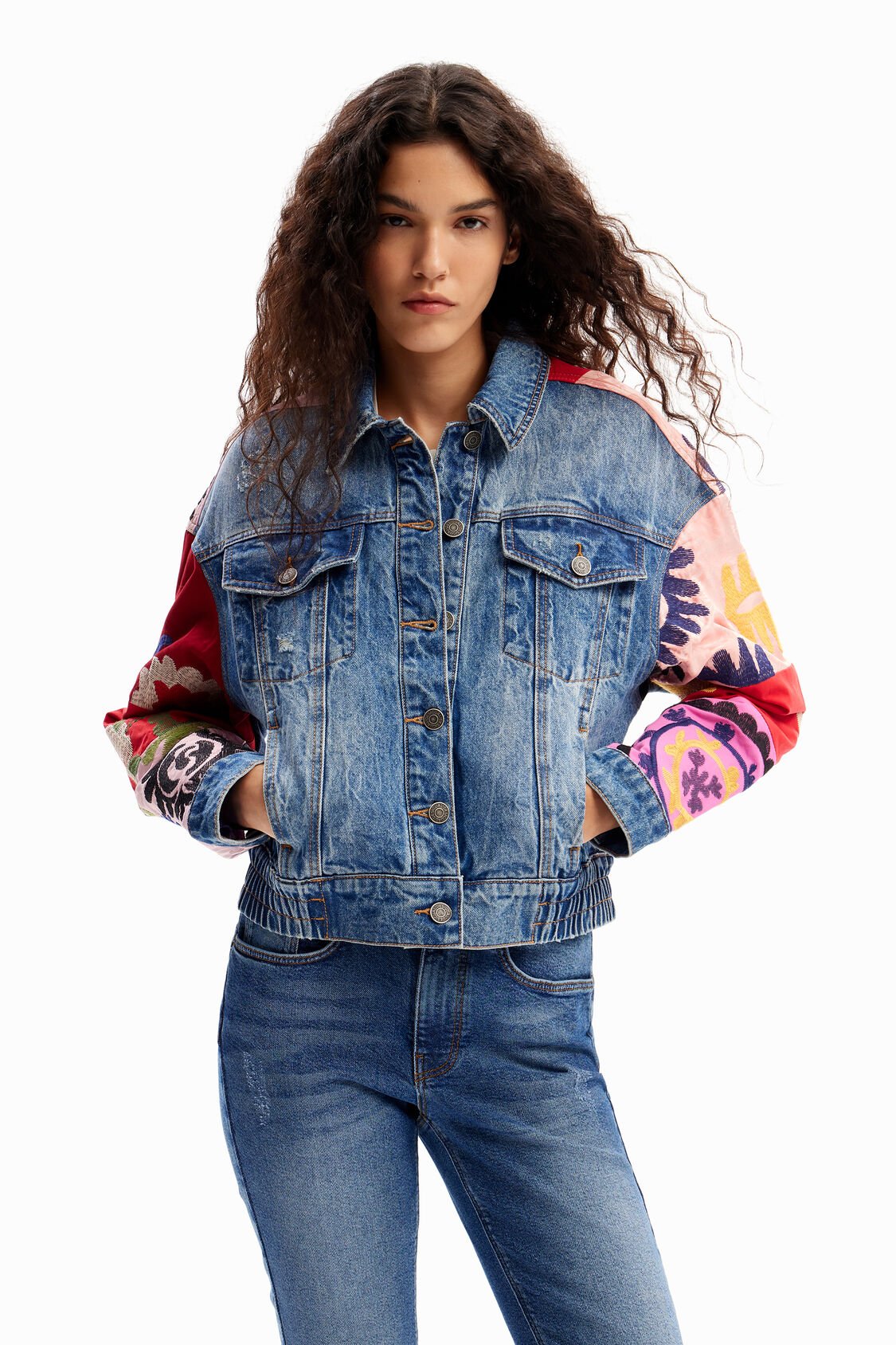 Desigual - Short Patchwork Denim Jacket