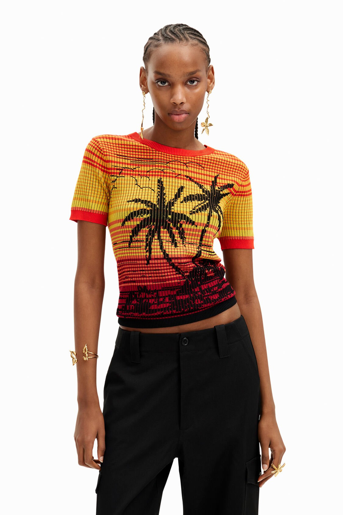 Desigual - Knit Palm Tree T-Shirt