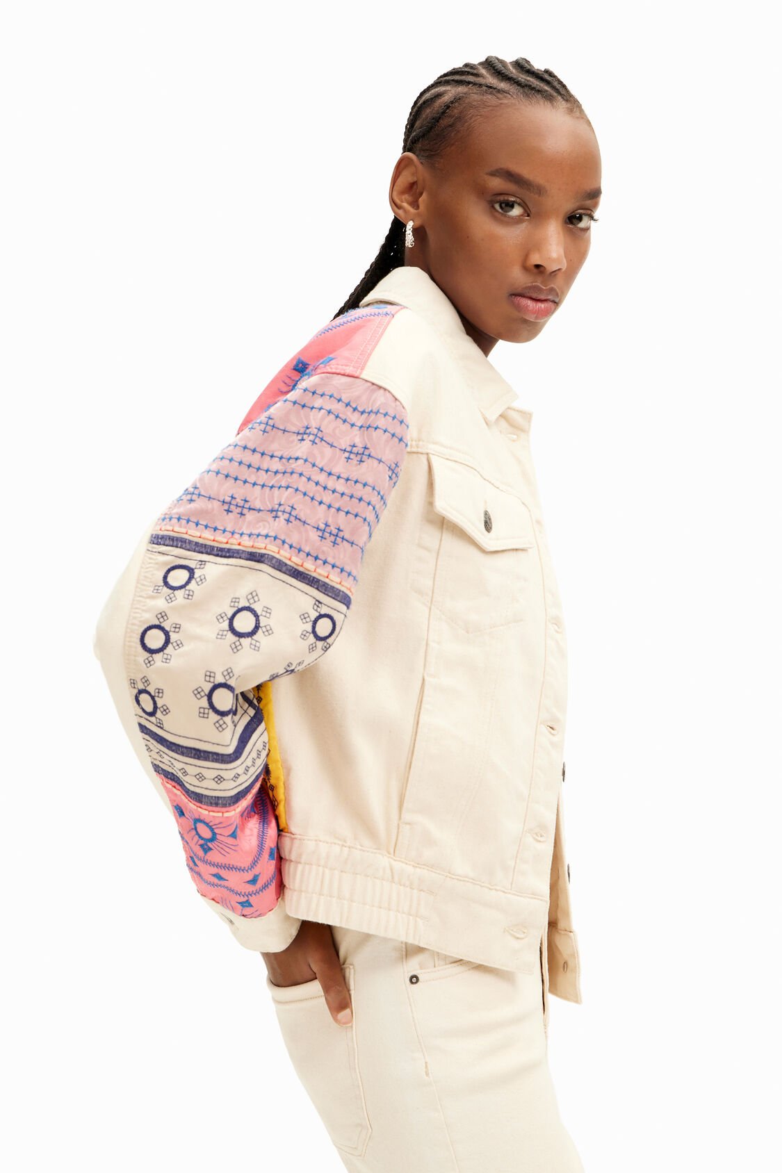 Desigual - Short Embroidered Denim Jacket