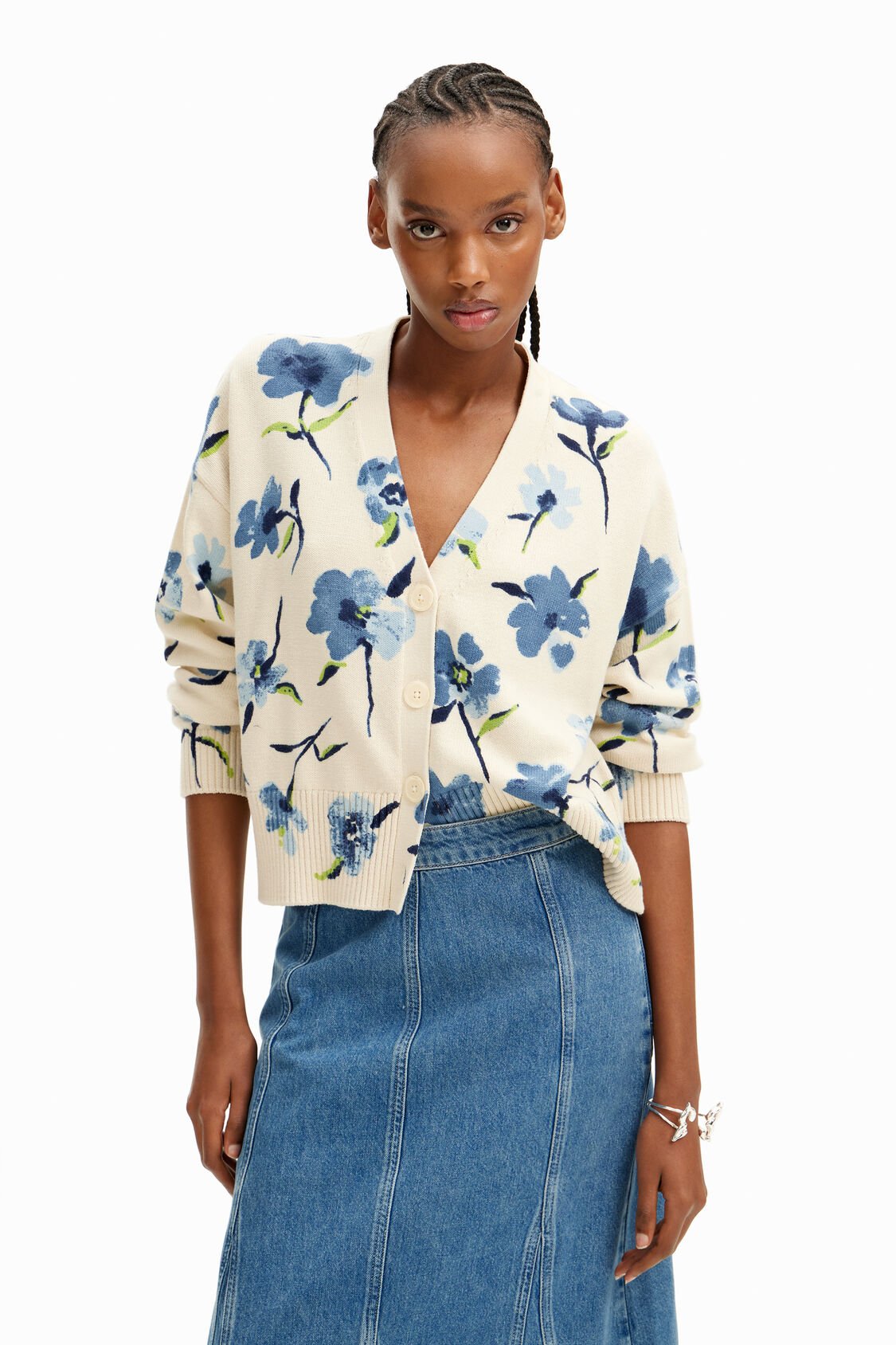 Desigual - Oversized Floral Cardigan