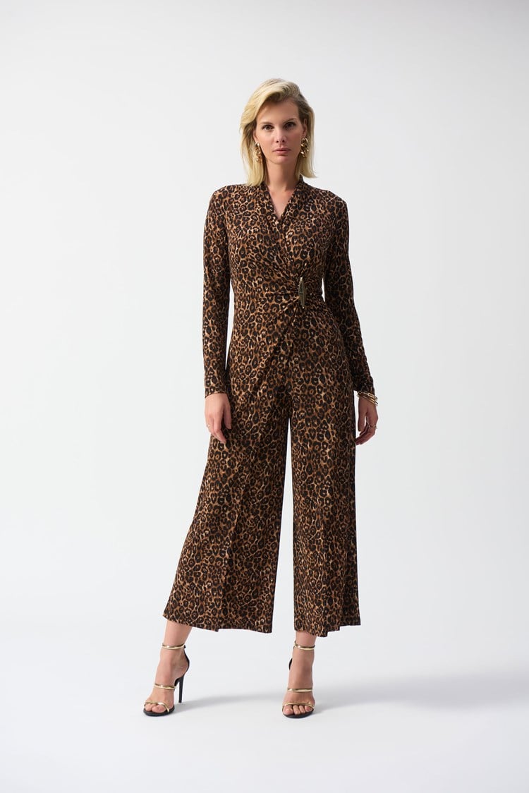 Joseph Ribkoff - Siky Knit Animal Print Culotte Jumpsuit