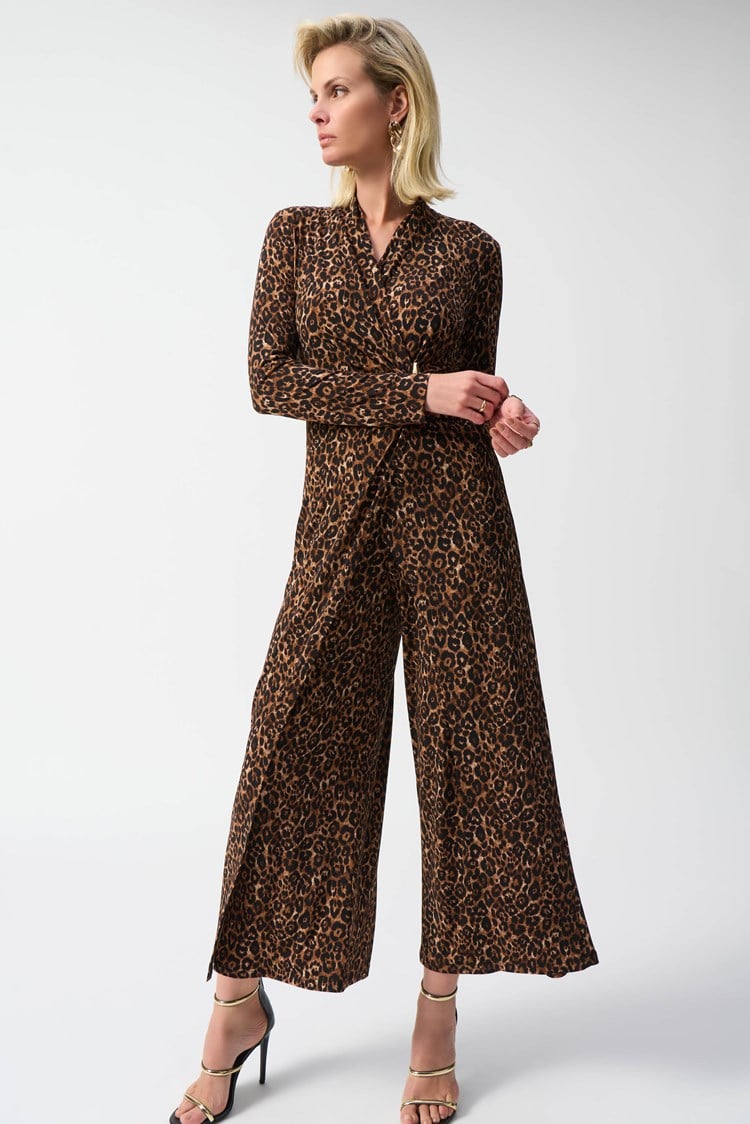 Joseph Ribkoff - Siky Knit Animal Print Culotte Jumpsuit