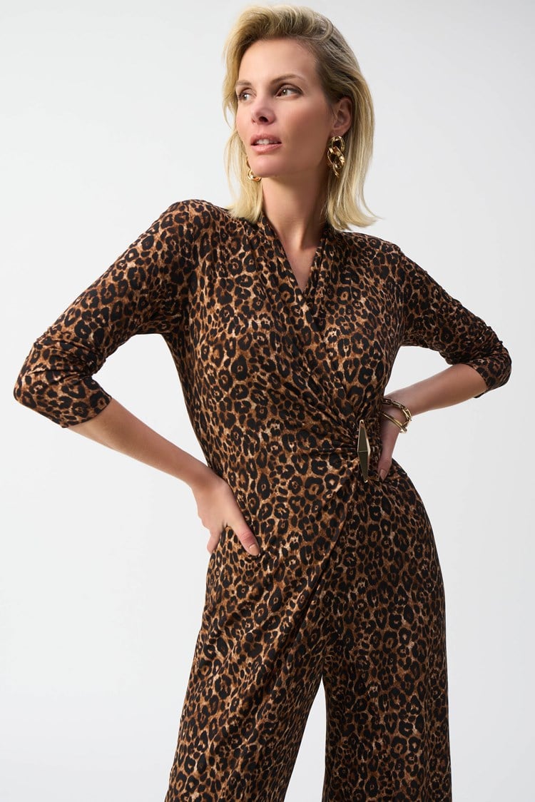 Joseph Ribkoff - Siky Knit Animal Print Culotte Jumpsuit