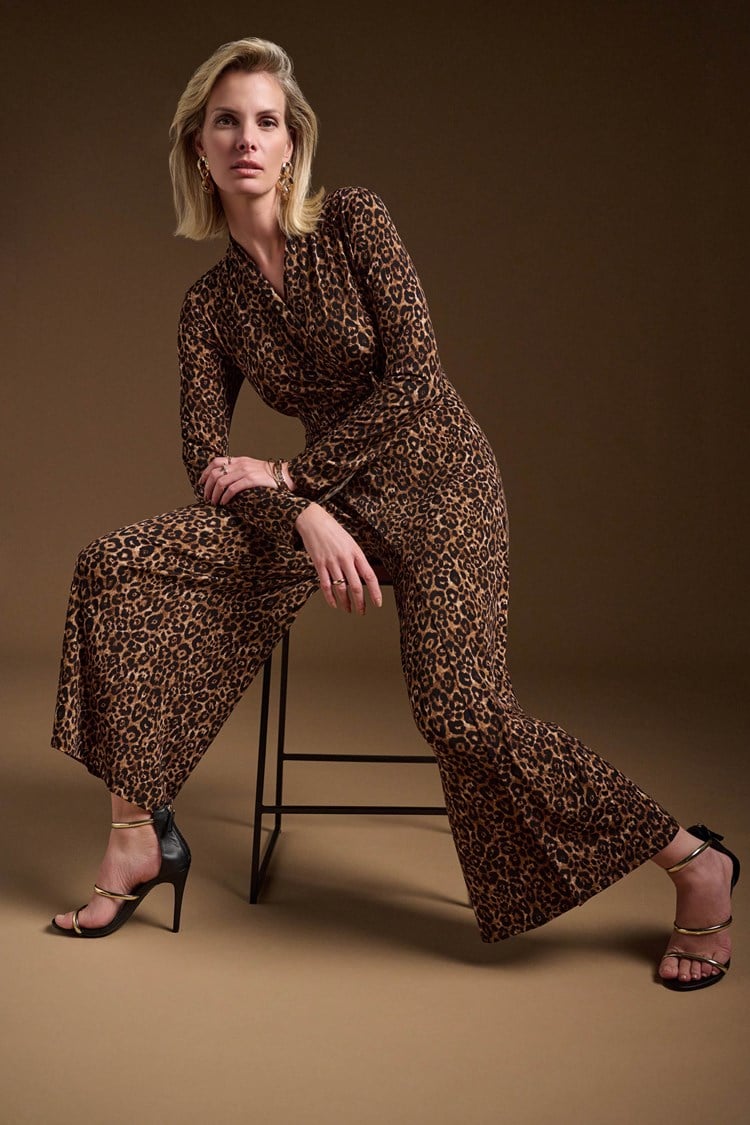 Joseph Ribkoff - Siky Knit Animal Print Culotte Jumpsuit