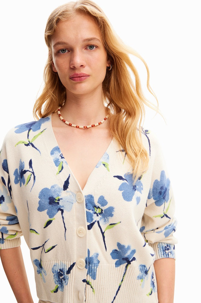 Desigual - Oversized Floral Cardigan