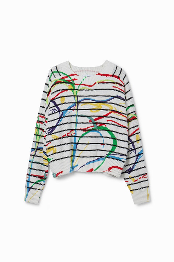 Desigual - Short Striped Arty Pullover