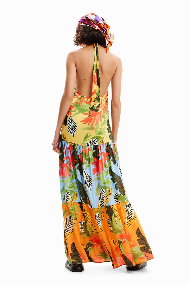 Desigual - Tropical Halter Neck Maxi Dress