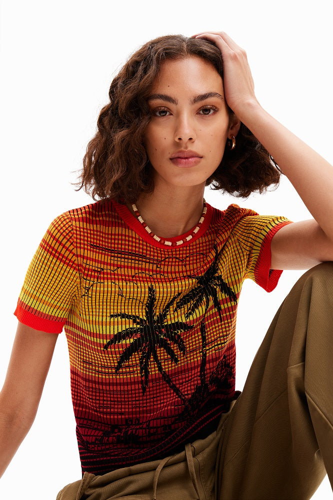 Desigual - Knit Palm Tree T-Shirt